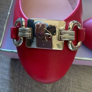 Kate Spade red ballet flats leather shoes. New
